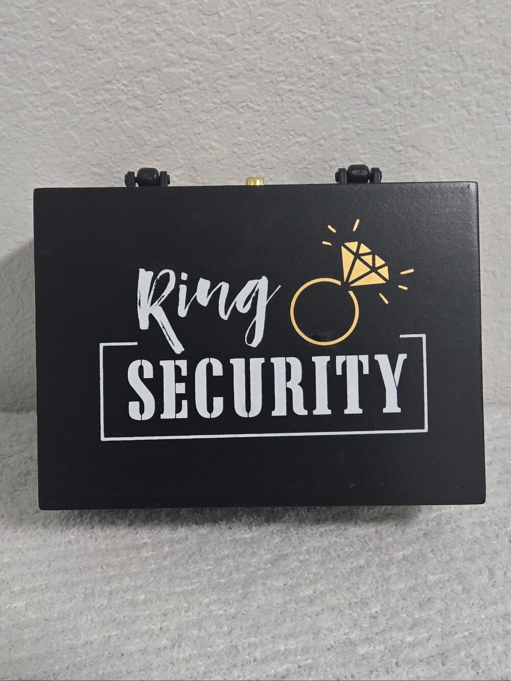 Ring Security Ring Box - Black and Gold